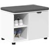 vidaXL Panca per Ingresso con Cuscino con Porta Bianco 60 x 38 x 46 cm, Panca alla Moda, con Spazio di archiviazione Rettangolare, Imbottitura in Tessuto, per l'ingresso, Comoda e Funzionale