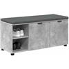 vidaXL Panca per Ingresso con Cuscino Grigio Cemento 100 x 38 x 46 cm, Panca alla Moda, con Spazio di archiviazione Rettangolare, Imbottitura in Tessuto, per l'ingresso, Comoda e Funzionale