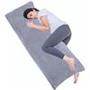 1 MIDDLE ONE Cuscino per tutto il corpo per adulti, cuscino lungo per dormire, grandi cuscini per letto, cuscino grande solido con copertura in velluto, 50 x 137 cm (grigio scuro)