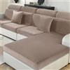 Ystyle Copriseduta Divano Elasticizzato, Universale Copricuscini Divano Velluto Natalizio, Sofa Seat Cover Antiscivolo, Copri Cuscini per Divano, Copridivano Cuscini (1 Posto*2, Cachi)