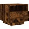 vidaXL Comodino con Luci LED Rovere Fumo 40x39x37 cm