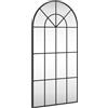 vidaXL Specchio da Parete Nero 50x100 cm Arco in Ferro, Specchio a Muro, Specchio a Parete ad Arco, Specchio da Salotto, Specchio