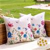 Aisybaklyn Cuscini per Divano 50x50 Copri Cuscini Divano Copricuscini Decorativo Federe per Cuscino Stampa fronte-Retro Copricuscino per Balcone Cucina Camera Set Da 2 Foglie Verdi Viola Fiori Blu Farfalle Rosa