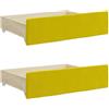 vidaXL Cassetti da Letto 2pz Gialli in Legno Multistrato e Velluto