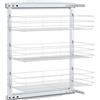 vidaXL Cestello in Filo Metallico Estraibile a 3 Livelli Guide Scorrevoli Supporto Stoccaggio Cucina Carrello a Rete Argento 47x25x56 cm