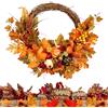 Vmiorzq Ghirlanda Autunnale per Porta | Ghirlanda Autunnale con Zucche e Foglie d'Acero,Decorazioni Artificiali Ringraziamento Muro,Casa Coloniale Raccolto Interno Esterno Giardino Sala