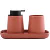 MSV Set 3 Accessori Bagno in Ceramica MAONIE Terracotta Mat