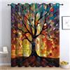 CozyRest Geometrico colorato Tende Oscuranti per Interni con Occhielli, Set di 2 Pannelli, per Soggiorno e Camera da Letto, Tende con Asole Modello Stile di vetro colorato Albero della vita 234 x 138 cm