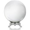 QFkris Sfera di cristallo trasparente da 100 mm con supporto in metallo Fortune Teller Mystical Quartz Ball Photography Props FengShui Divinazione Sfere Decorative Glass Ball