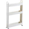 SAUNUOWL Armadietto portaoggetti Sottile, Carrello per dispensa a Scorrimento con cestini Larghi 10 cm, Carrello salvaspazio con Ruote per Cucina Bagno Lavanderia posti Stretti (Color : 3-Layer)