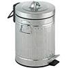 Wenko 18690100 Pattumiera da Bagno a Pedale New York Easy Close, Chiusura Ammortizzata, Finitura Effetto Lamiera, Metallo Altro, Polipropilene, 20,5 x 30,5 x 20,5 cm, Argento Opaco/Nero