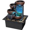 SURPRIZON Fontana da tavolo zen a cascata per meditazione, fontana da scrivania con luce a LED e rocce naturali per ufficio, casa, camera da letto