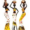 Juanxian Set di 3 pezzi donne africane figure statue d'arte ragazze tribale signora statuetta decorazione da collezione regalo artigianale W4545-3Pcs