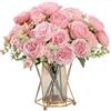 HNVNER 2 Mazzi Bouquet Fiori Finti per Decorazioni, Peonie Artificiali in Seta