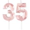 mciskin Candele per 35° compleanno,3D numero 35 per torta,decorazioni per il 35° compleanno delle ragazze, oro rosa,35 candele decorazione per torta per ragazze lei feste di compleanno, decorazioni
