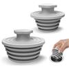 Lunriwis Tappi di scarico per vasca da bagno, 2 tappi universali in silicone, per doccia e lavello, bagno e scarico della doccia, facile installazione grigio (grigio chiaro)