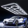 TAUDUDE Plafoniera LED esagonale 14-Hex Illuminazione per garage officina | luci tubolari collegabili 6500K per salone auto, autolavaggio, officina, magazzino, seminterrato, esposizione