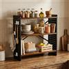 anrekl Ripiano Salvaspazio Cucina, Porta Spezie per Cucina Salva Spazio, Può fungere da alzatine per cucina, Viene fornito con ganci e scatola di immagazzinaggio, 60×20×60cm, B-Nero