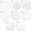 Benjia Palline di Natale extra large, giganti, grandi, in plastica infrangibile, set di ornamenti per esterni, prato, cortile, albero, decorazioni da appendere (15 cm/150 mm, 8 pezzi, Bianco)