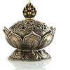 XFLYP Mini affumicatore Lotus Bronzo in lega di zinco, con coperchio, contenitore per incenso per carbone, anche per bastoncini di incenso o coni, per decorazione di casa e ufficio,S (Bronzo)