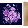 DCIDBEI Pittura con Diamanti Quadrati 5D 40x40 cm Diamond Painting Square Drill Pittura con i Numeri kit Diamond Painting Fiori di Cristallo Puzzle 5D Fiore Grande Diamanti Fiore Viola Rose Farfalla