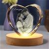 Emoragifou Cornice Foto 3D Personalizzata, Foto in Cristallo con Incisione Laser, Regalo Personalizzato per Anniversario per Donna Uomo Fidanzato Fidanzata, Regali di Compleanno per Lui e Lei