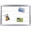 CLAMARO Neo Collage Line Portafoto 80x60 cm | Argento | Cornice per foto in formato orizzontale con corda di iuta e graffette in legno | Ideale come galleria di fotocollage, parete di foto o