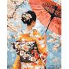 Hdfvlfdsa Kit Punto Croce Prestampato Donna Giapponese In Kimono 40X50Cm Set Schemi Punto Croce Kit Da Ricamare Prestampato Per Principianti, Disegni Quadro Quadri A Mezzo Punto Croce Da Ricamare Kit