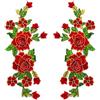 CENPEK 2 adesivi in tessuto da ricamo con fiori di rosa multicolore floreale per costume da palcoscenico accessori per abiti da ricamo toppe ricamate a mano corsetto rosso