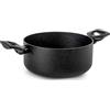 H&H Casseruola Titan 2 Manici in Alluminio con Rivestimento Antiaderente Pfluon, 22 cm, Colore Nero, Adatta a Tutti i Piani Cottura - Incluso Induzione e Vetroceramica, PFOA Free