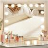 SogesPower Specchio per trucco luminoso Hollywood, posa libera/parete | 3 toni (3000K/4500K/6500K) | USB + memoria | specchio 4 mm senza rame | lente 5X | supporto ferro 10kg