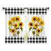 LXHZSY Tende Corte 2 Pezzi Tende da Cucina Decorative con Stampa a griglia Fresca e Moderna con Girasoli for Decorare camere da Letto, studi, Bar e soggiorni(W70xH100cm)