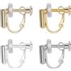 Beebeecraft 16 convertitore per Orecchini A Clip in 4 Stili con Chiusura A Vite in Oro 18K e 14K Argento Sterling e Platino con 20 Cuscinetti Auricolari per Orecchie Non Forate