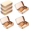 LongHoneySong 6 barattoli di latta con coperchio, barattoli di metallo con coperchio, piccola scatola di metallo con coperchio, 9,5 x 6 x 2,2 cm, adatti per caramelle, gioielli, chiavi, monete (oro rosa)