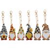 MWOOT 6 Pezzi 5D Elfo Girasole Pittura Diamante Portachiavi,Gnomo Fai da te Full Drill Diamond Art Painting Keychain Portachiavi per Decorazione Zaino Borsa Borsetta