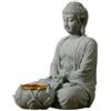 Ddujbtp Statuetta di Buddha in pietra con porta candela, porta incenso, decorazione spirituale, statua ornamentale da scrivania