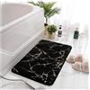 Kortran Tappetino da bagno in marmo, lussuoso tappeto da bagno morbido antiscivolo rosa e oro, decorazione del tappeto da bagno antiscivolo assorbente d'acqua for il bagno della cucina interna, doccia(Black g