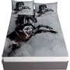 Oduo 3D Cavallo Stampa Set di Lenzuola con 2 Federe, Ouduo Microfibra Lenzuolo sotto con Angoli profondità 30cm ed Elastic per Letto Singolo Matrimoniale King Size (Cavallo Grigio,120x200x30cm)