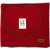 SUSANNA HOME DESIGN Plaid LANA ITALIA Coperta Lana Cotta 150x200 cm. Tinta Unita a Cuore in Rilievo, Rifinitura Punto Chiocciola, Elegante Coperta D'Arredo - Prodotta Artigianalmente in Italia Rosso