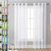 GAIFNAG Tende Voile Trasparenti 50 x 150 cm Morbide Tinta Unita Tenda Isolante, Vari Colori Tende Coprente Termiche Isolanti per Porta Finestra, Decorazione, Bianco