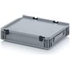 Auer Packaging Eurobox 40 x 30 x 9 cm con coperchio a cerniera