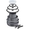 Lagostina Ingenio Induction Classico Batteria di Pentole, ad induzione, Effetto Pietra, Alluminio Antiaderente, Grigio, 16 cm, 10 Pezzi