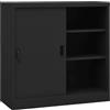 KKHOMEI Armadio in Metallo Armadio per Ufficio Anta Scorrevole Armadio Ante Scorrevoli Mobili Ufficio Armadietti con Chiave Armadietto Multiuso in Acciaio Antracite 90x40x90 cm