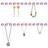 Baoswi Confezione da 2 ganci per collane in acrilico, da parete, con 12 ganci a forma di diamante, regalo per ragazze e donne (rosa)