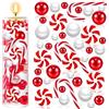 ZHWKMYP 120 riempitivi per vasi natalizi, decorazione a forma di bastoncino di zucchero bianco e rosso, riempitivi per vasi di Natale per decorazioni per la casa