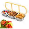 Fentar Scatola Portasnack con Scomparti in Acciaio Inossidabile, Bento Box Antigoccia per Bambini, Contenitori Ermetici Riutilizzabili per Alimenti, 600ml Totali, Barattoli per Pranzo, Salse e Frutta