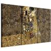 B&D XXL - Quadro 120x80 cm 3 Pezzi - Stampa su Tela Strutturata XXL Grande - Quadri Moderni Componibili Camera da Letto Matrimoniale - Stampe da Parete Arte - Klimt bacio astratto l-A-0003-b-f