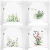 SEPWGUMD PIMXL 4 PCS Adesivo Decorativo per Porta e Bagno, Decalcomanie per Mobili, Adesivi Decorativi per Mobili, Decalcomanie da Parete autoadesive Floreali per bagni e Toilette per Camera da Letto