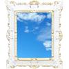 LIGUORO SHOP Specchio Rettangolare Con Cornice In Stile Barocco Veneziano Finto Vintage Shabby Chic cm 45x37 (Bianco/Oro)