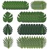 JYYWTSI 50 pezzi giungla decorazione di compleanno, foglie di palma artificiali, foglie di Monstera artificiali, 5 tipi di piante tropicali, per compleanni, decorazioni da spiaggia, matrimoni, feste